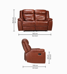 Buy Two Seater Recliner Sofa - Joy (Half Leather) Online in India, Two Seater Recliner Sofa, 2 Seater Recliner Chair, Motorized Recliner, Leather Recliner, Living Room Recliner