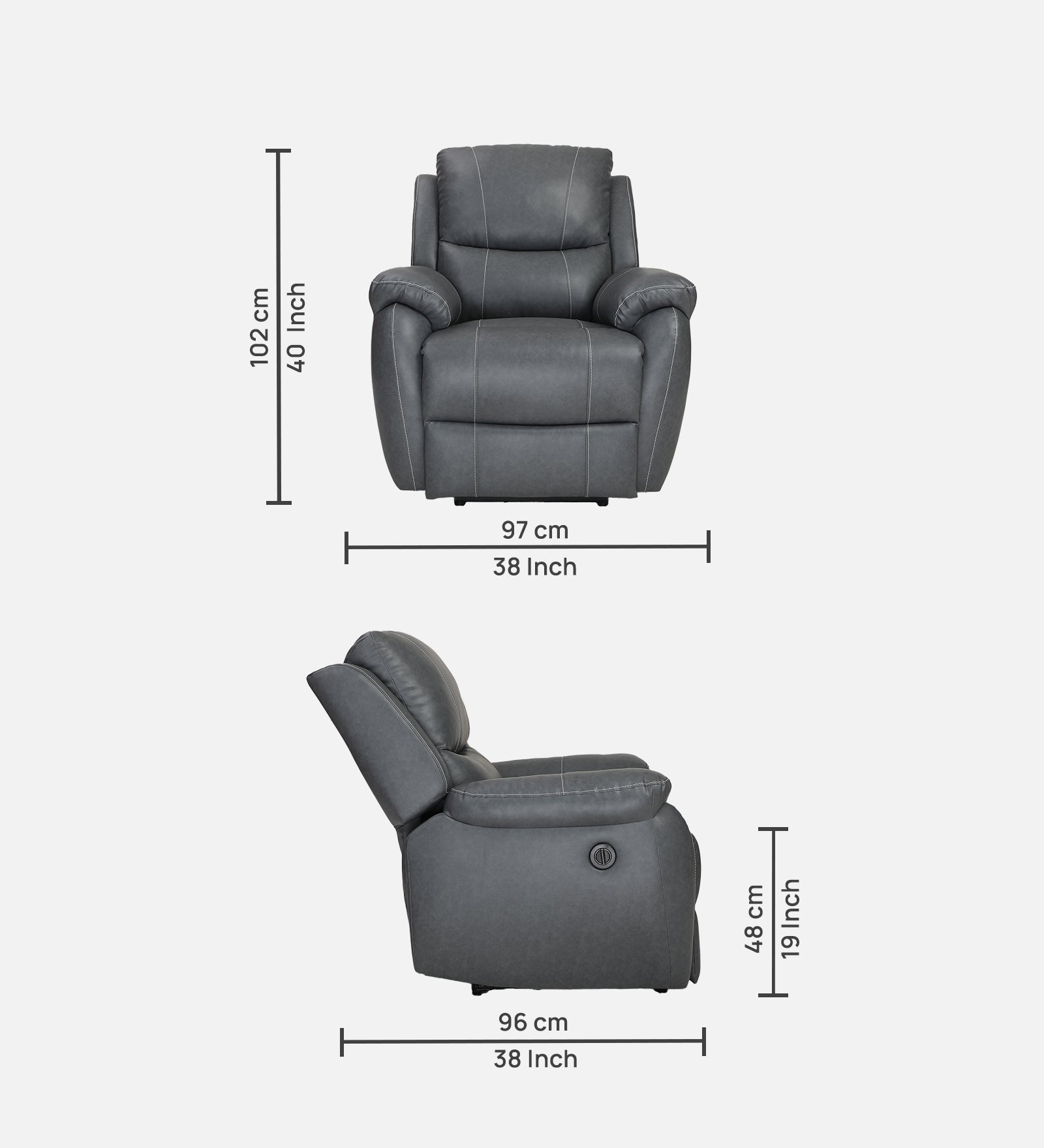 Single Seater Recliner - Lite (Grey)