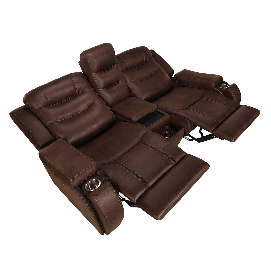 Two Seater Recliner Sofa With Console - Silk