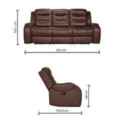 Three Seater Recliner Sofa - Silk