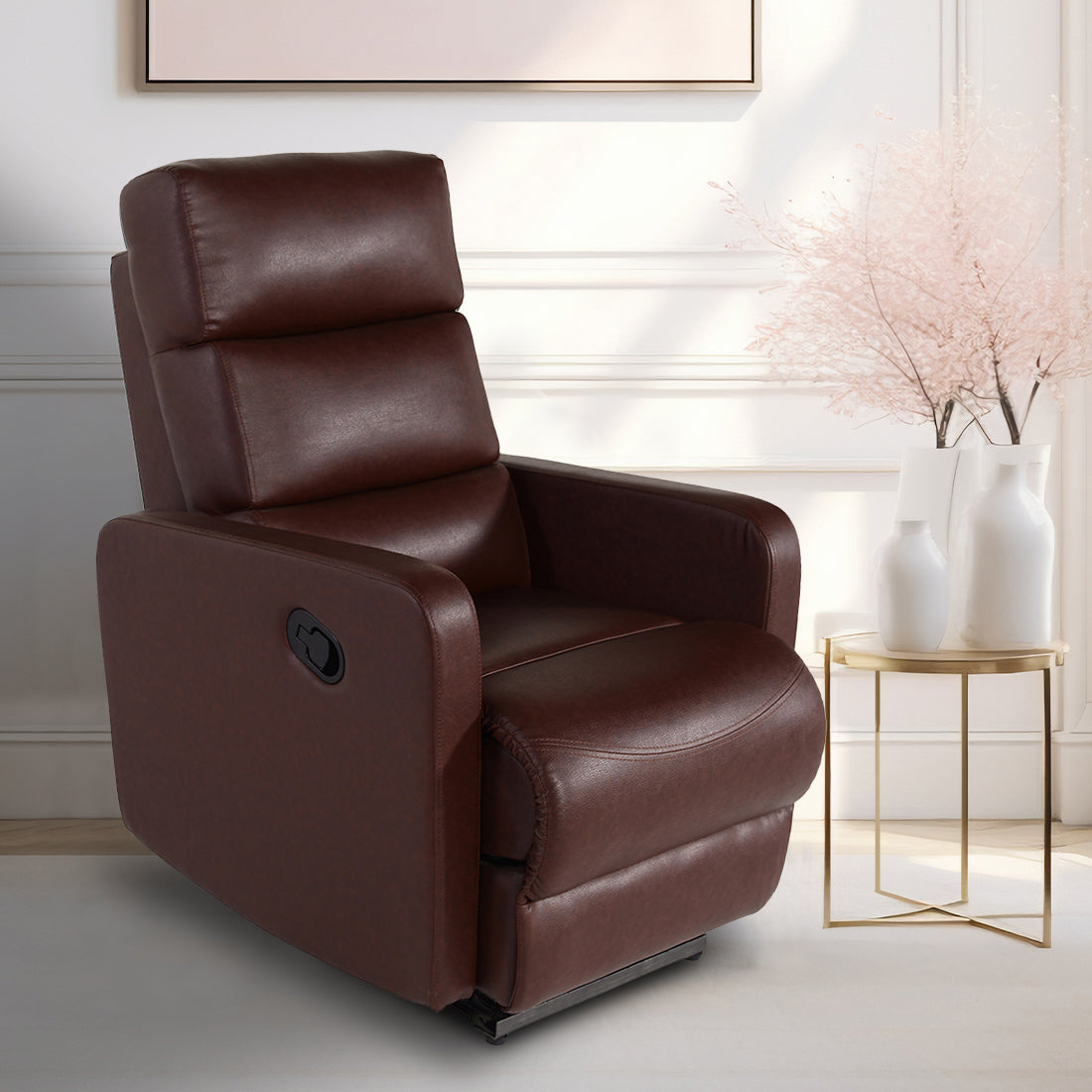 Buy Single Seater Recliner Sofa - 220 Online in India, Single Seater Recliner Sofa, Single Seater Recliner Chair, Manual Recliner, Leatherette Recliner, Living Room Recliner