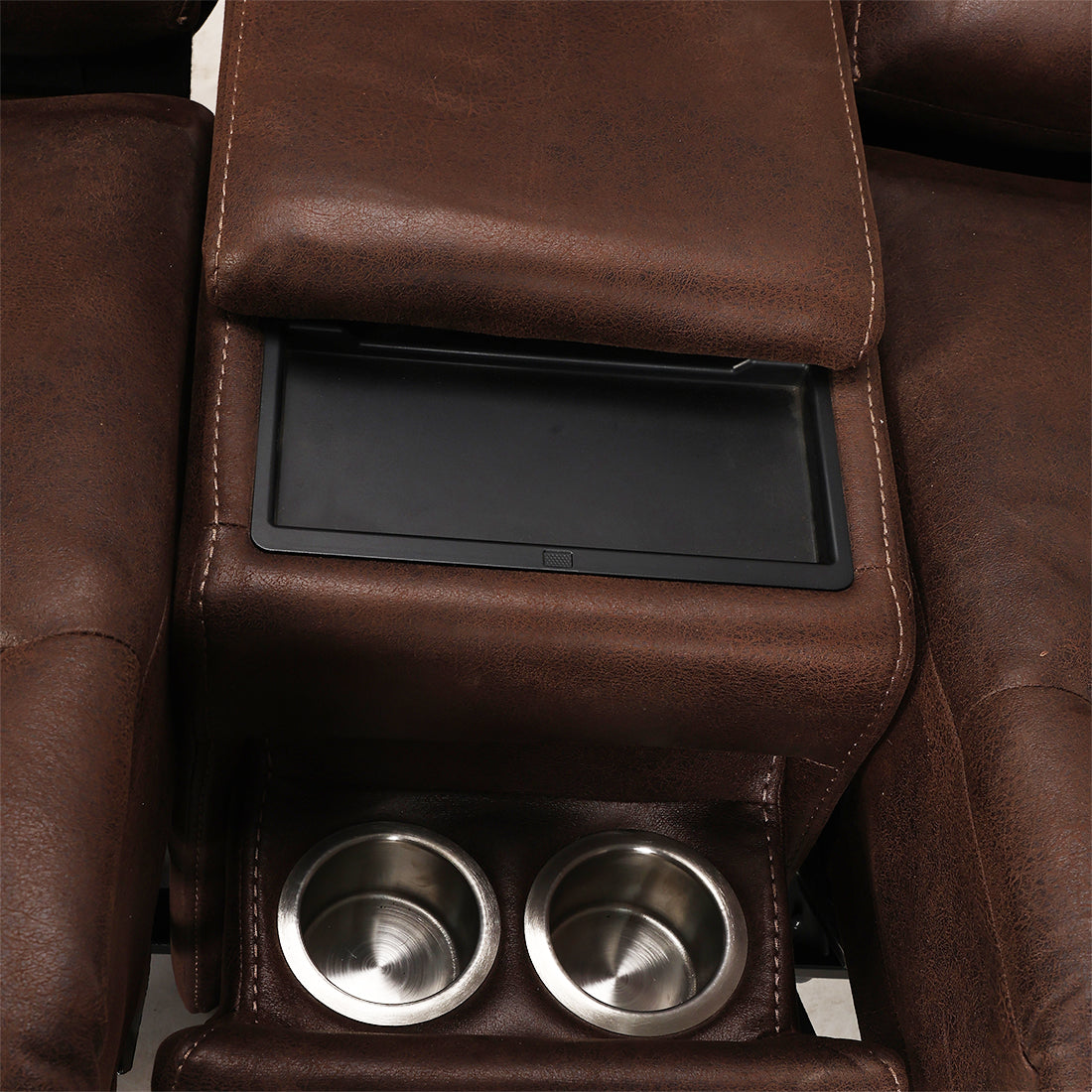 Two Seater Recliner Sofa With Console - Silk