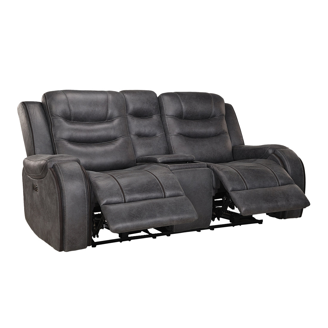 Two Seater Recliner Sofa With Console - Silk