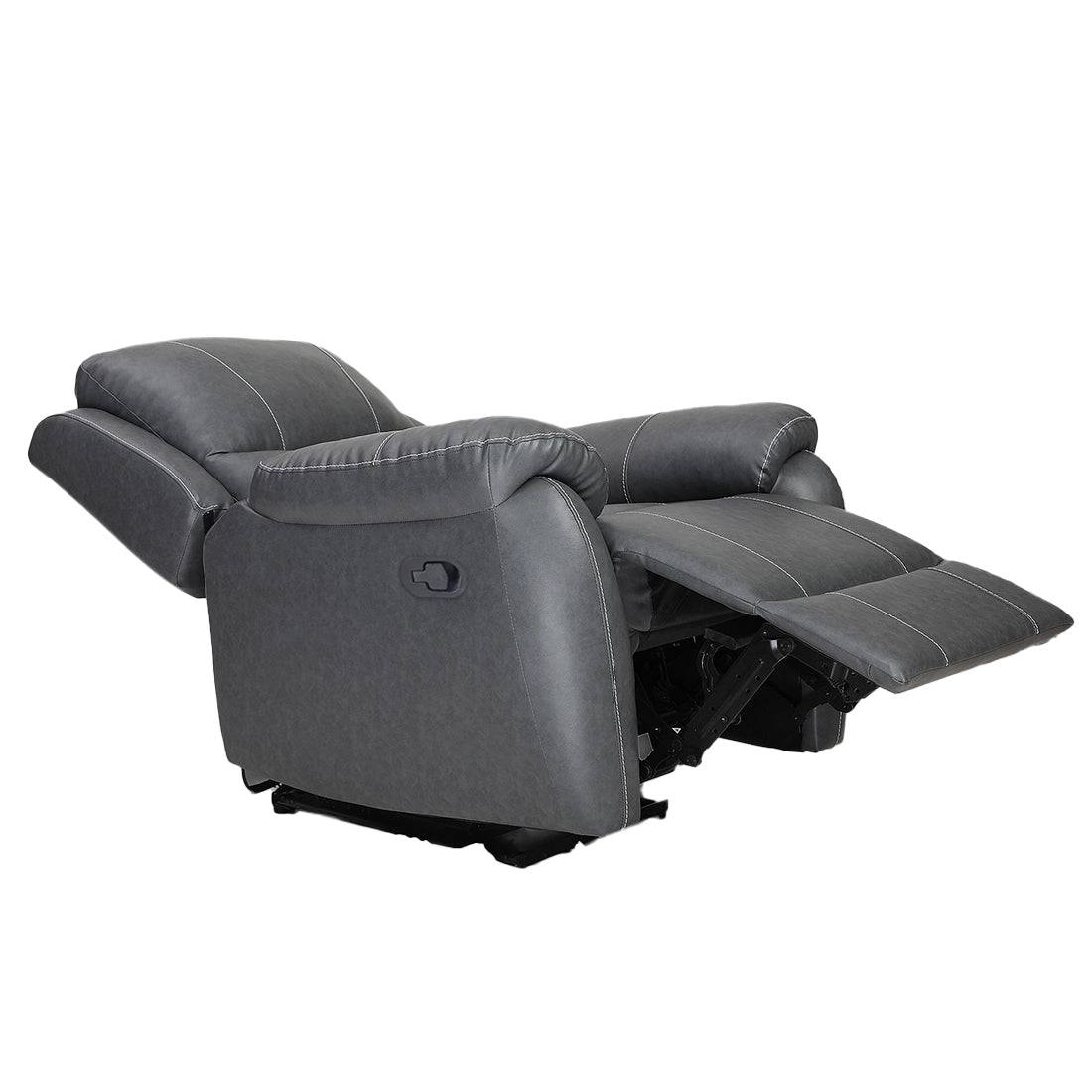 Buy Single Seater Recliner Sofa Recliner - Lite (Grey) Online in India, Single Seater Recliner Sofa, Single Seater Recliner Chair, Manual Recliner, Leatherette Recliner, Living Room Recliner