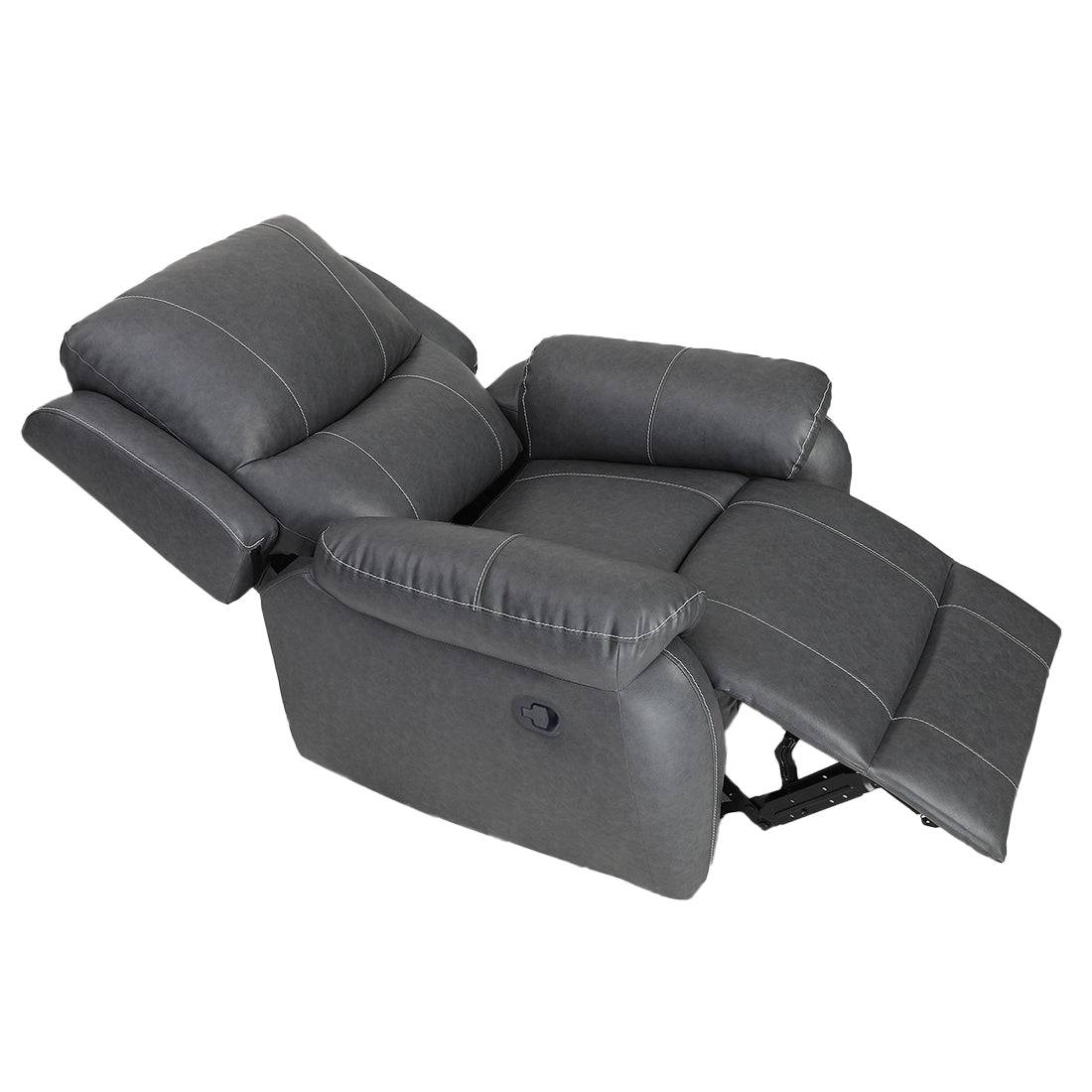 Buy Single Seater Recliner Sofa Recliner - Lite (Grey) Online in India, Single Seater Recliner Sofa, Single Seater Recliner Chair, Manual Recliner, Leatherette Recliner, Living Room Recliner