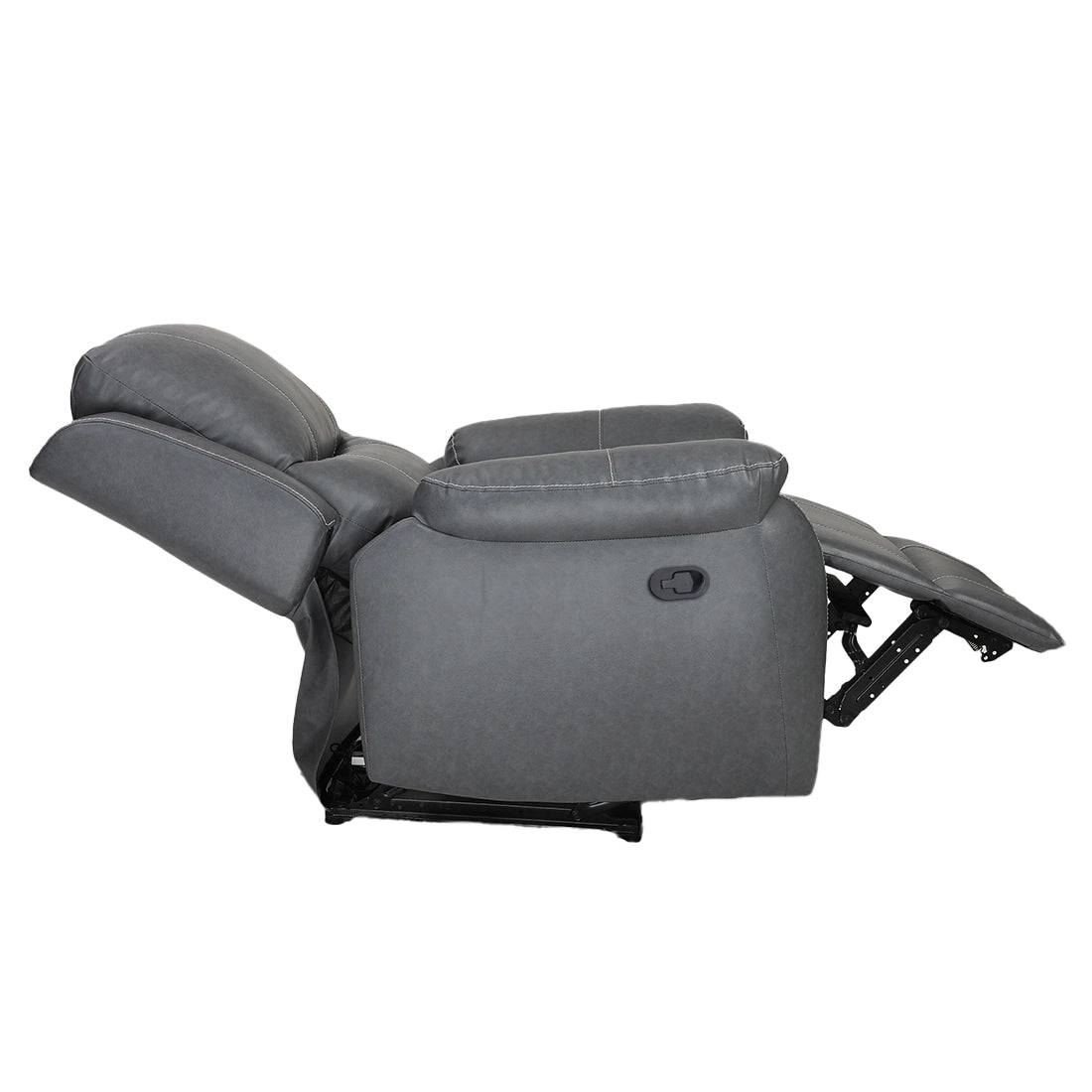 Buy Single Seater Recliner Sofa Recliner - Lite (Grey) Online in India, Single Seater Recliner Sofa, Single Seater Recliner Chair, Manual Recliner, Leatherette Recliner, Living Room Recliner