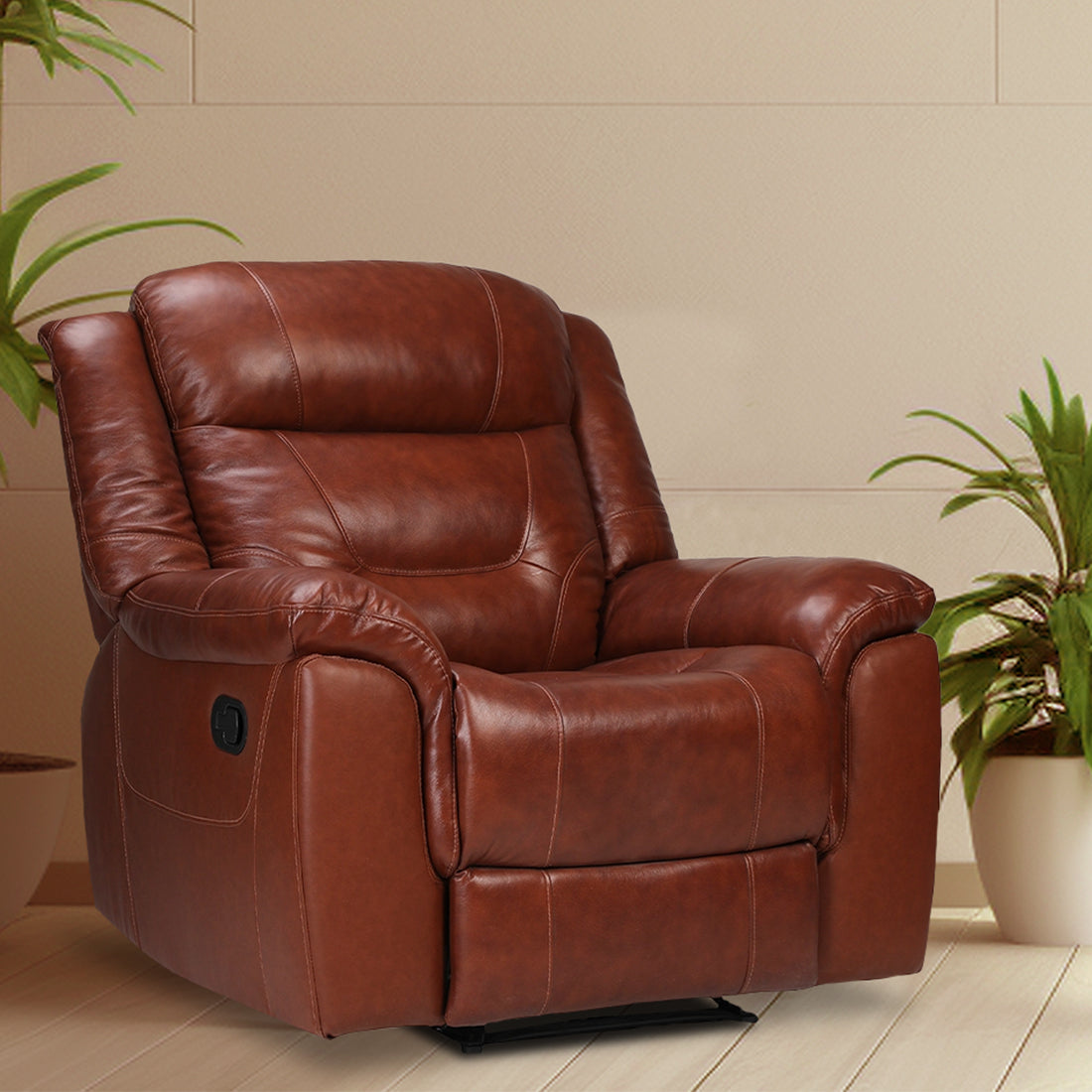 Buy Single Seater Recliner Sofa - Joy (Half Leather) Online in India, Single Seater Recliner Sofa, Single Seater Recliner Chair, Manual Recliner, Half Leather Recliner, Living Room Recliner, joy Recliners