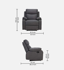 Buy Single Seater Manual Recliner Sofa - Curve Online in India, Single Seater Recliner Sofa, Single Seater Recliner Chair, Manual Recliner, Fabric Recliner, Living Room Recliner