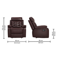 Buy Single Seater Manual Recliner Sofa - Tango Online in India, Single Seater Recliner Sofa, Single Seater Recliner Chair, Manual Recliner, Leatherette Recliner, Living Room Recliner