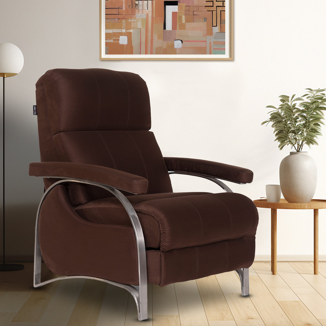 Buy Single Seater Push Back Recliner Sofa - 645 Online in India, Single Seater Recliner Sofa, Single Seater Recliner Chair, Manual Recliner, Leatherette Recliner, Living Room Recliner