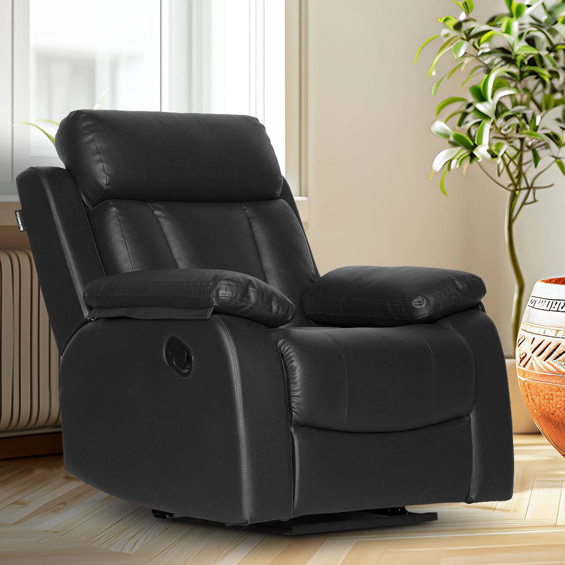 Buy Single Seater Recliner Sofa - Magna Online in India, Single Seater Recliner Sofa, Single Seater Recliner Chair, Manual Recliner, Leatherette Recliner, Living Room Recliner