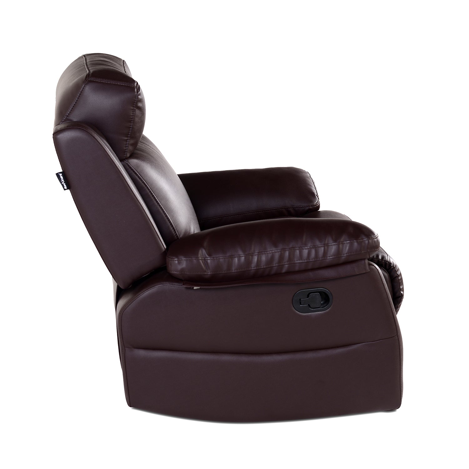 Buy Single Seater Recliner - Lazino (Brown) Online in India, Single Seater Recliner Sofa, Single Seater Recliner Chair, Manual Recliner, Leatherette Recliner, Living Room Recliner