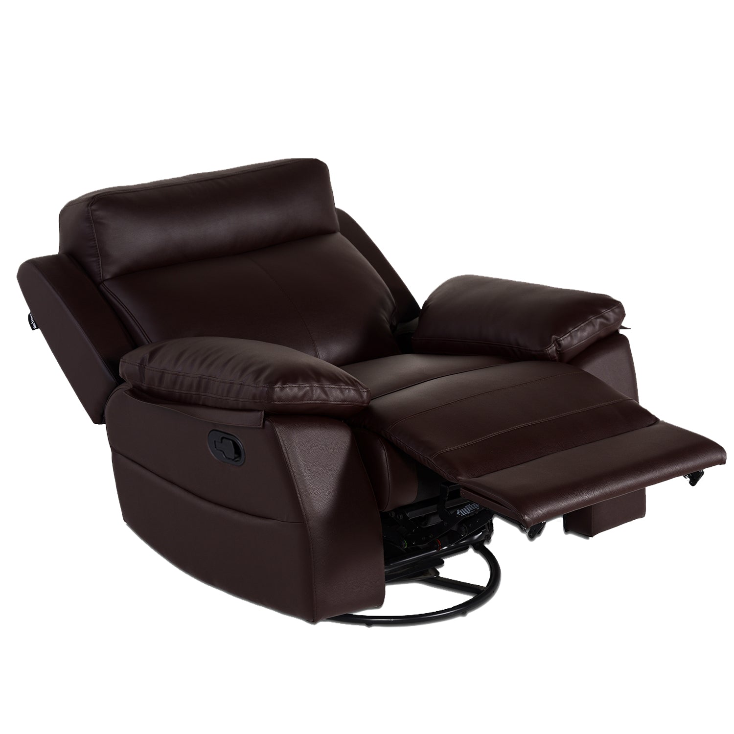 Buy Single Seater Recliner - Lazino (Brown) Online in India, Single Seater Recliner Sofa, Single Seater Recliner Chair, Manual Recliner, Leatherette Recliner, Living Room Recliner