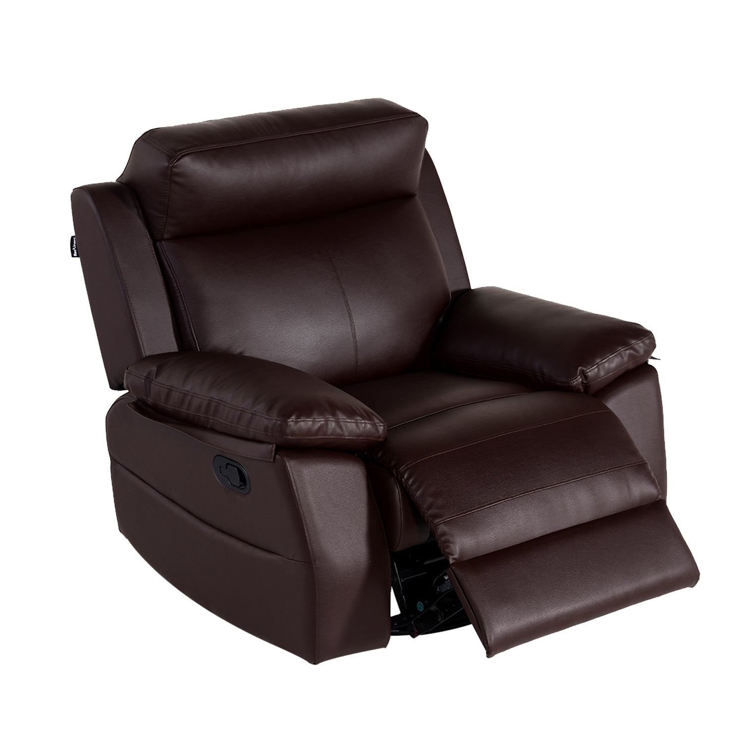 Buy Single Seater Recliner - Lazino (Brown) Online in India, Single Seater Recliner Sofa, Single Seater Recliner Chair, Manual Recliner, Leatherette Recliner, Living Room Recliner