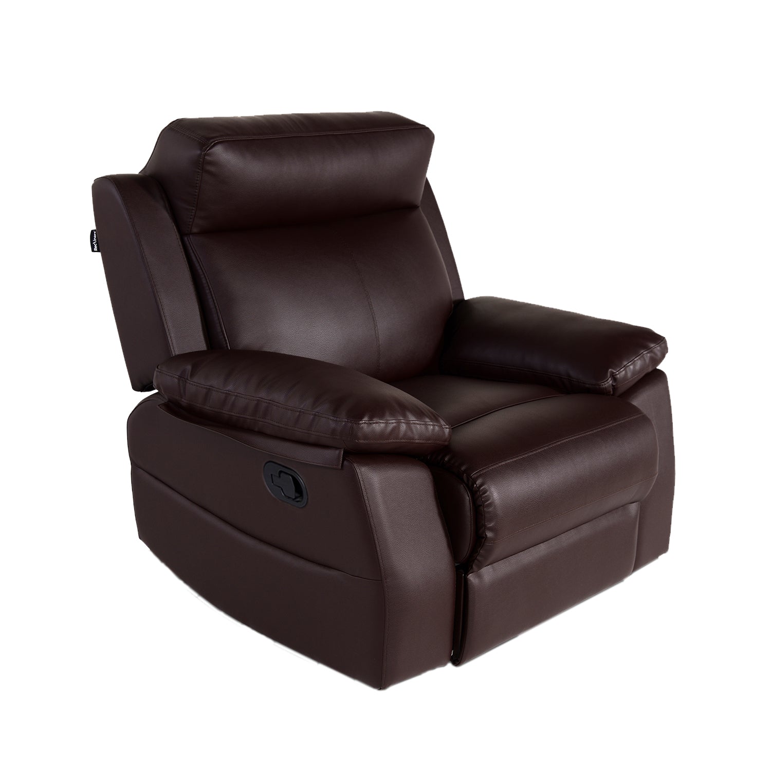 Buy Single Seater Recliner - Lazino (Brown) Online in India, Single Seater Recliner Sofa, Single Seater Recliner Chair, Manual Recliner, Leatherette Recliner, Living Room Recliner