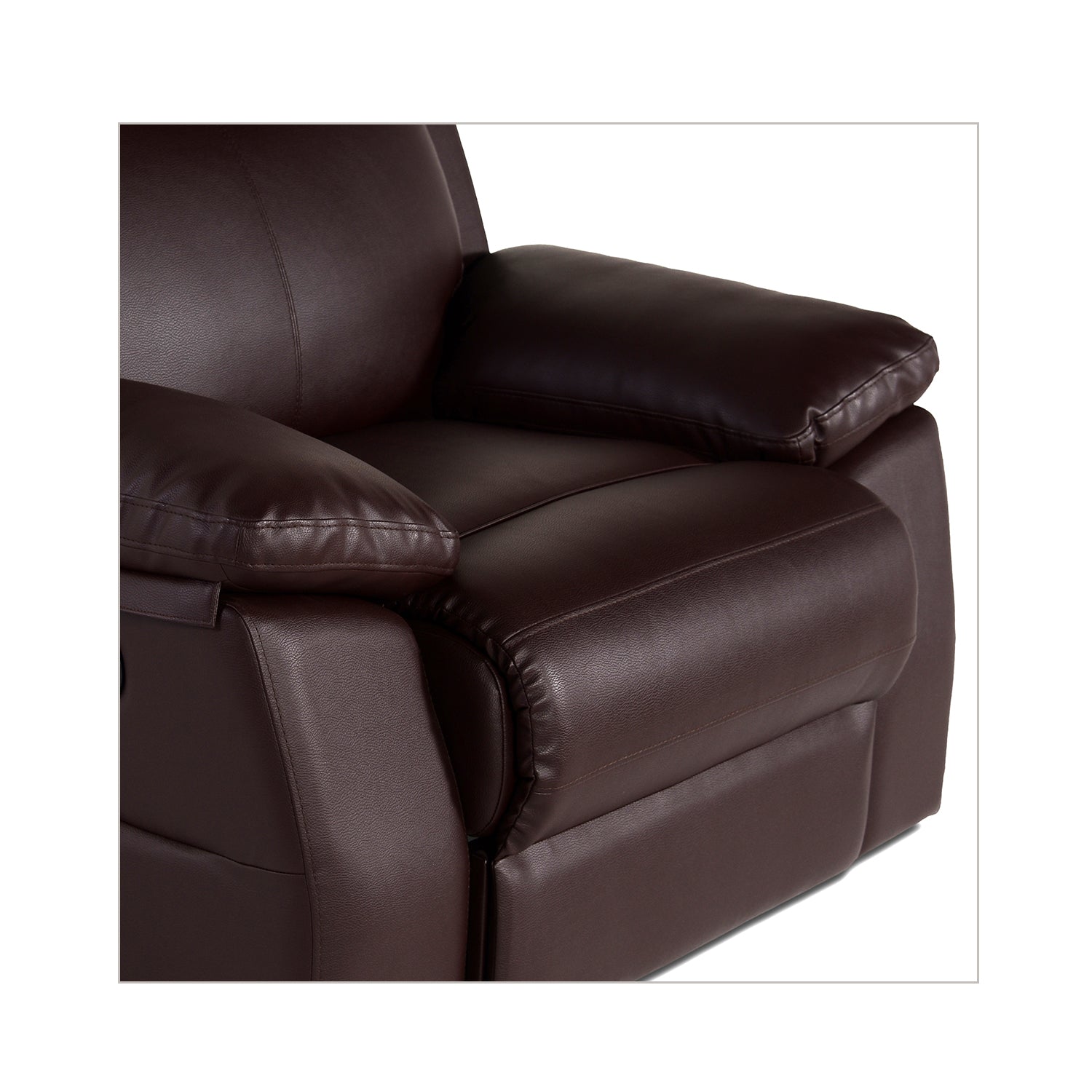 Buy Single Seater Recliner - Lazino (Brown) Online in India, Single Seater Recliner Sofa, Single Seater Recliner Chair, Manual Recliner, Leatherette Recliner, Living Room Recliner