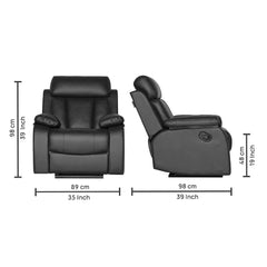 Buy Single Seater Recliner Sofa - Magna Online in India, Single Seater Recliner Sofa, Single Seater Recliner Chair, Manual Recliner, Leatherette Recliner, Living Room Recliner