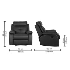 Buy Single Seater Recliner Sofa - Ohio Online in India, Single Seater Recliner Sofa, Single Seater Recliner Chair, Manual Recliner, Leatherette Recliner, Living Room Recliner