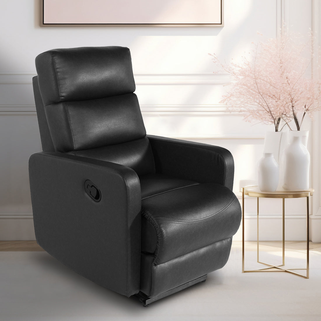 Buy Single Seater Recliner Sofa - 220 Online in India, Single Seater Recliner Sofa, Single Seater Recliner Chair, Manual Recliner, Leatherette Recliner, Living Room Recliner