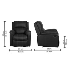 Buy Single Seater Recliner Sofa - Spino Online in India, Single Seater Recliner Sofa, Single Seater Recliner Chair, Manual Recliner, Leatherette Recliner, Living Room Recliner