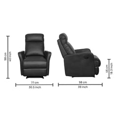 Buy Single Seater Recliner Sofa - Sleek Online in India, Single Seater Recliner Sofa, Single Seater Recliner Chair, Manual Recliner, Leatherette Recliner, Living Room Recliner