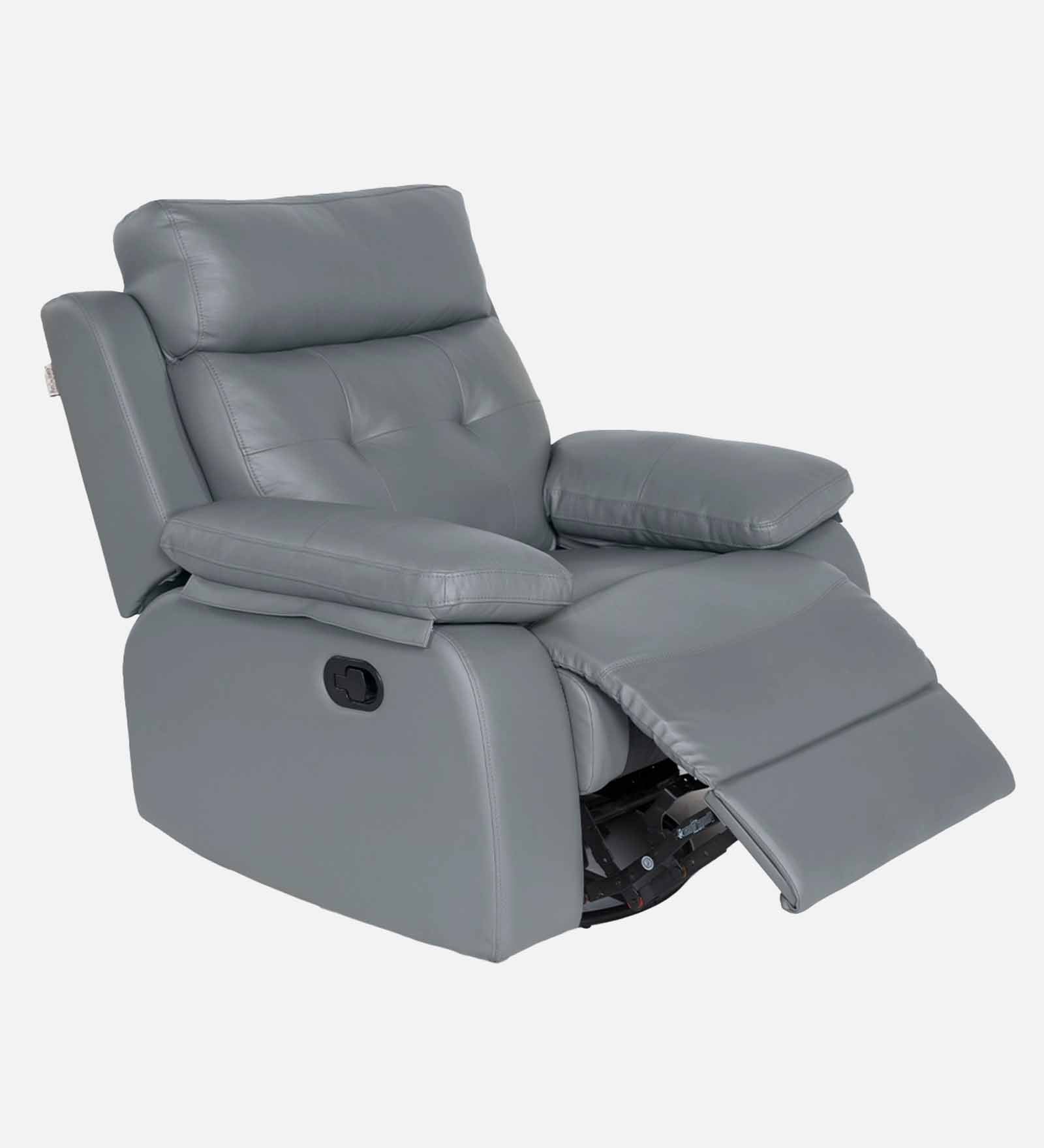 Buy Single Seater Recliner Sofa - 786 (Grey) Online in India, Single Seater Recliner Sofa, Single Seater Recliner Chair, Manual Recliner, Leatherette Recliner, Living Room Recliner