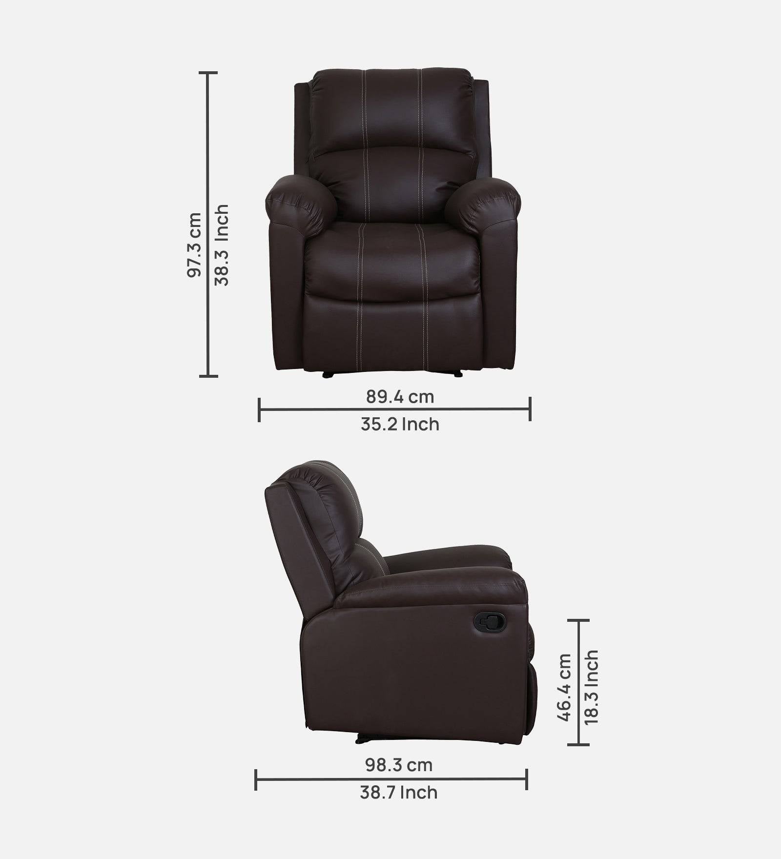 Buy Single Seater Recliner Sofa - Spino Online in India, Single Seater Recliner Sofa, Single Seater Recliner Chair, Manual Recliner, Leatherette Recliner, Living Room Recliner