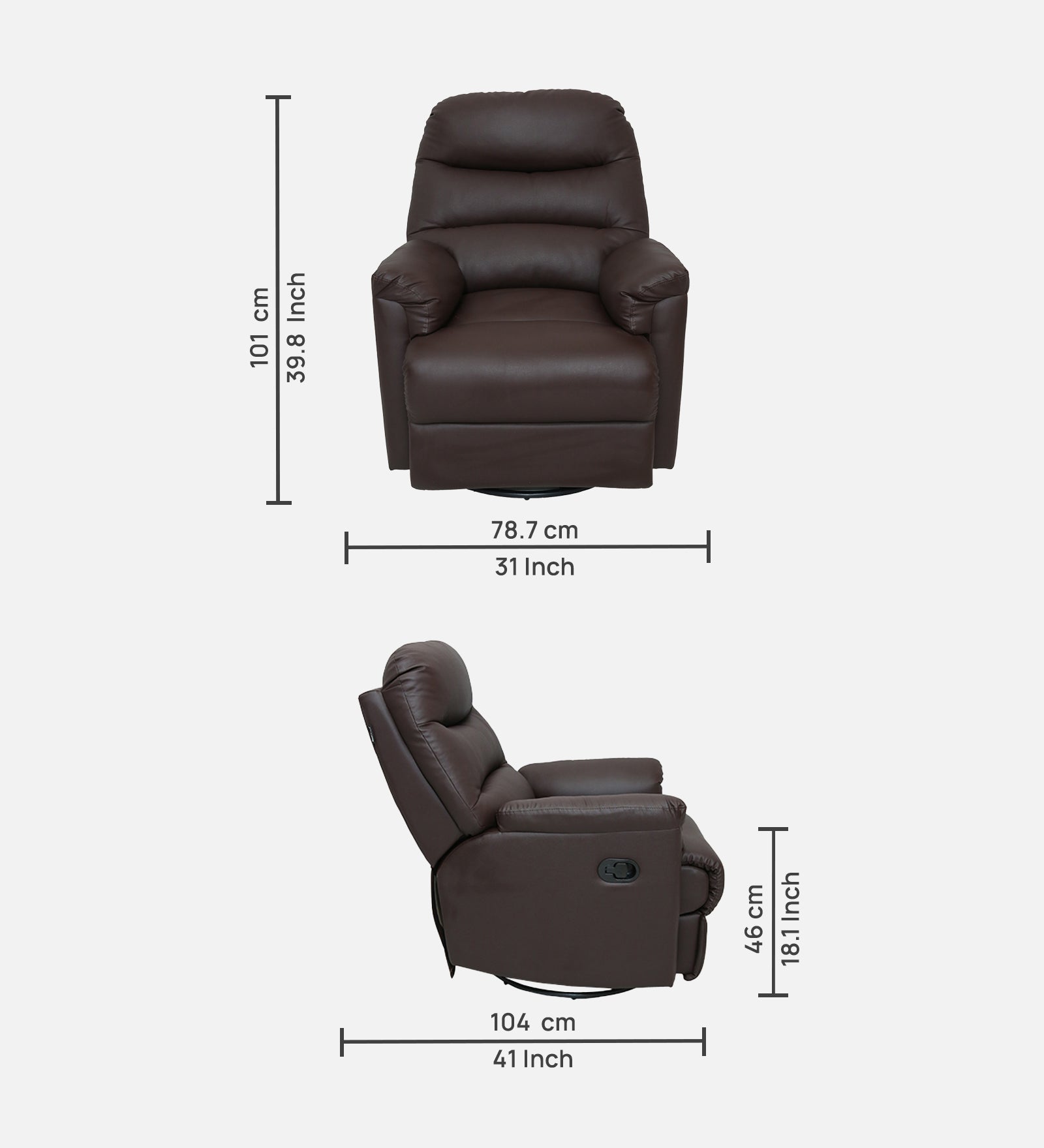 Buy Single Seater Recliner Sofa - Wave Online in India, Single Seater Recliner Sofa, Single Seater Recliner Chair, Manual Recliner, Leatherette Recliner, Living Room Recliner