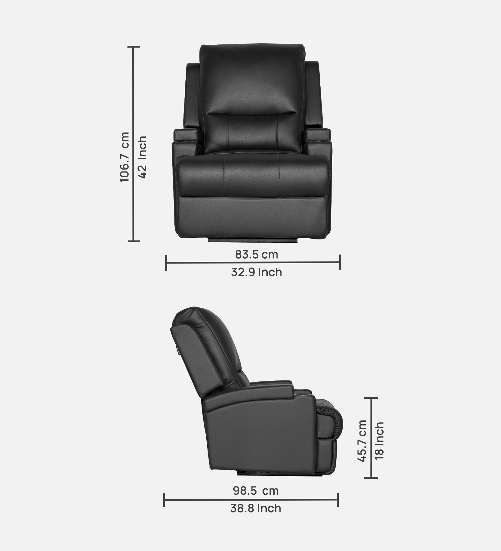 Buy Single Seater Recliner - TV Chair Online in India Online in India, Single Seater Recliner Sofa, Single Seater Recliner Chair, Manual Recliner, Leatherette Recliner, Living Room Recliner
