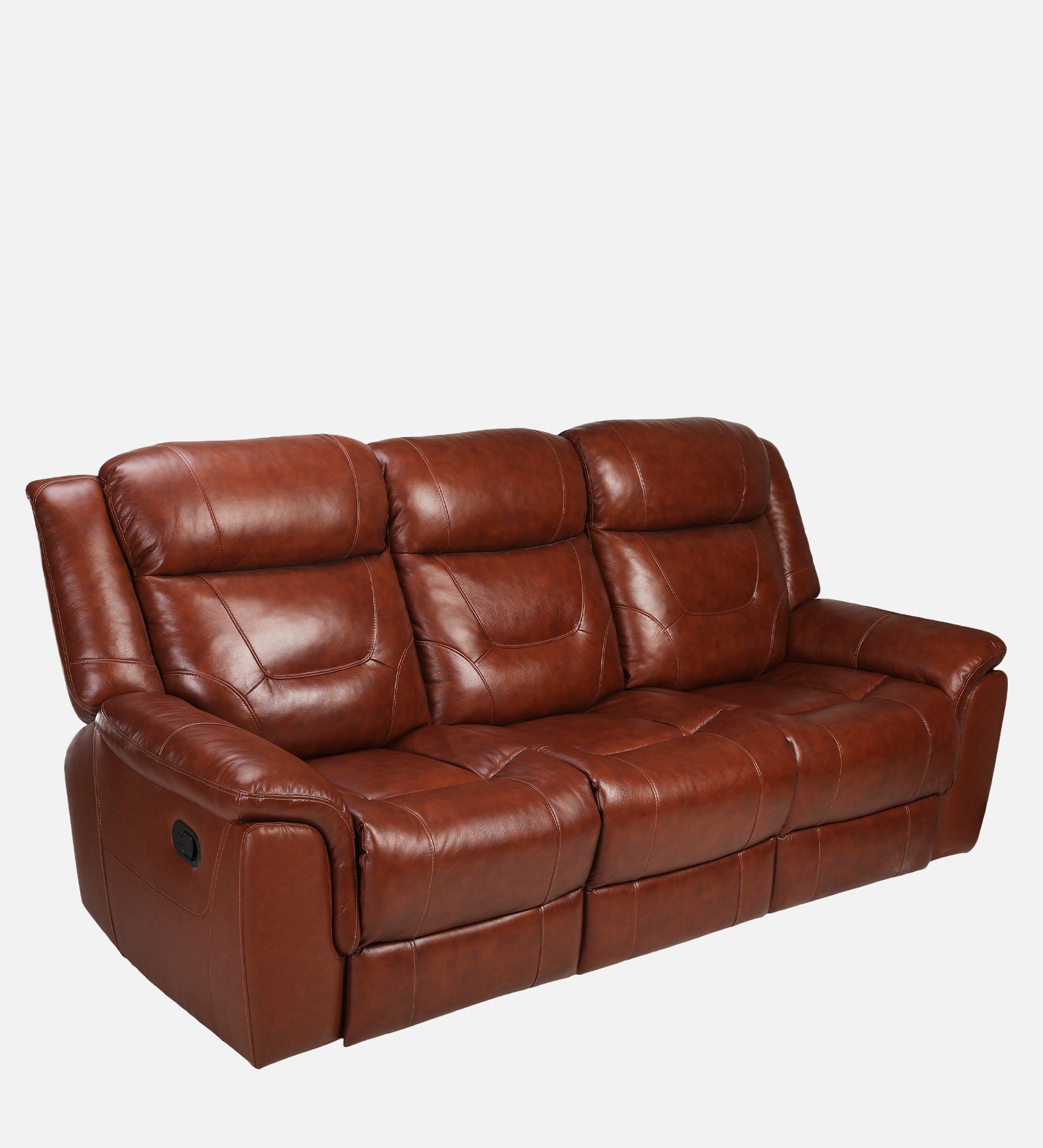 Buy Three Seater Recliner Sofa - Joy (Half Leather) Online in India, Three Seater Recliner Sofa, 3 Seater Recliner Chair, Manual Recliner, Leather Recliner, Living Room Recliner