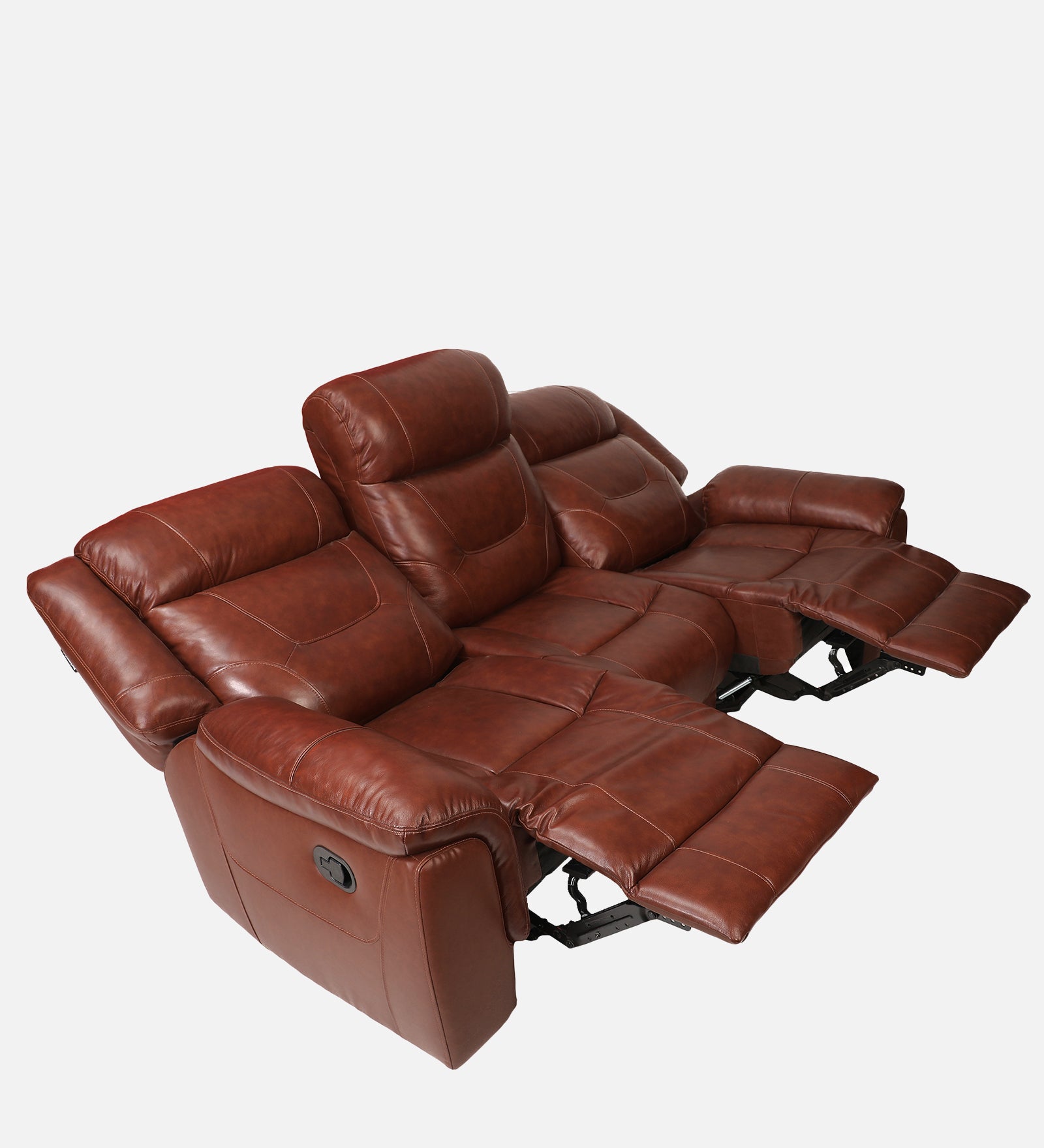 Buy Three Seater Recliner Sofa - Joy (Half Leather) Online in India, Three Seater Recliner Sofa, 3 Seater Recliner Chair, Manual Recliner, Leather Recliner, Living Room Recliner