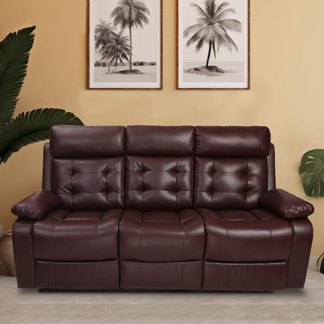 Buy Three Seater Recliner Sofa - Tango Online in India, Three Seater Recliner Sofa, 3 Seater Recliner Chair, Manual Recliner, Leatherette Recliner, Living Room Recliner