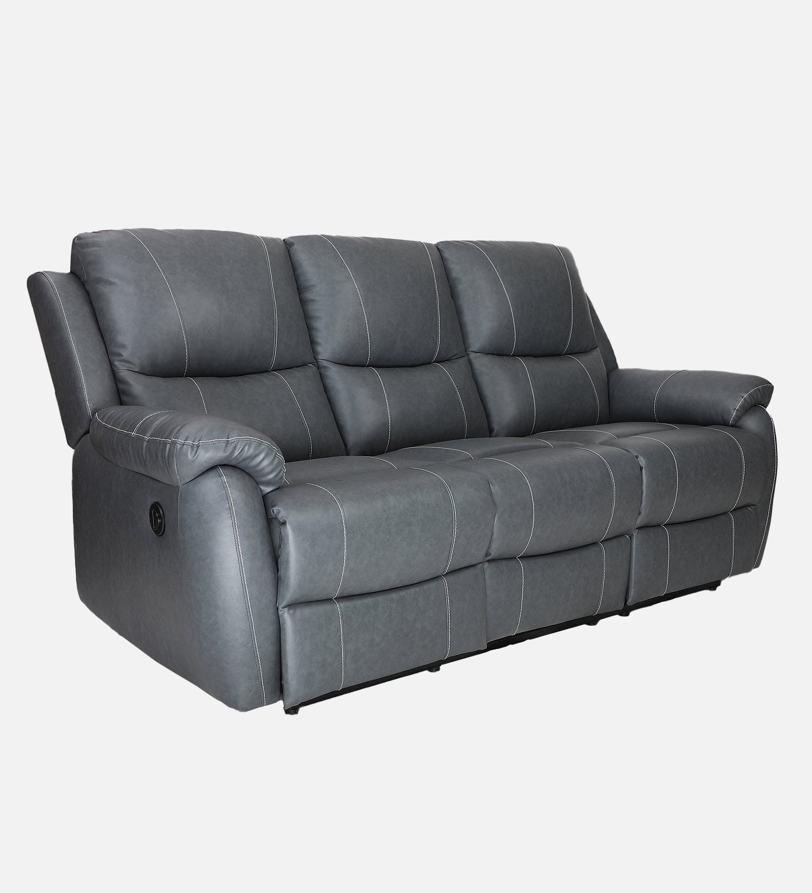 Buy Three Seater Recliner Sofa - Lite (Grey) Online in India, Three Seater Recliner Sofa, 3 Seater Recliner Chair, Motorized Recliner, Leatherette Recliner, Living Room Recliner