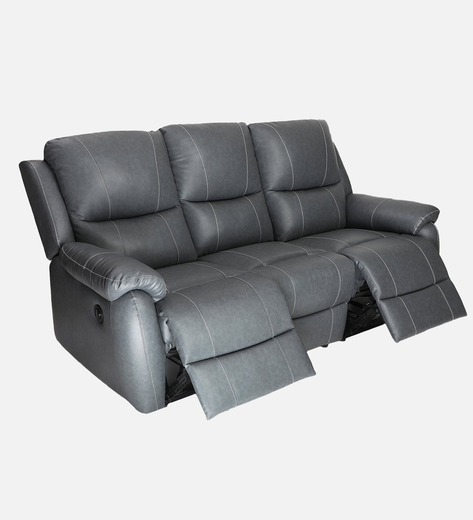 Buy Three Seater Recliner Sofa - Lite (Grey) Online in India, Three Seater Recliner Sofa, 3 Seater Recliner Chair, Motorized Recliner, Leatherette Recliner, Living Room Recliner