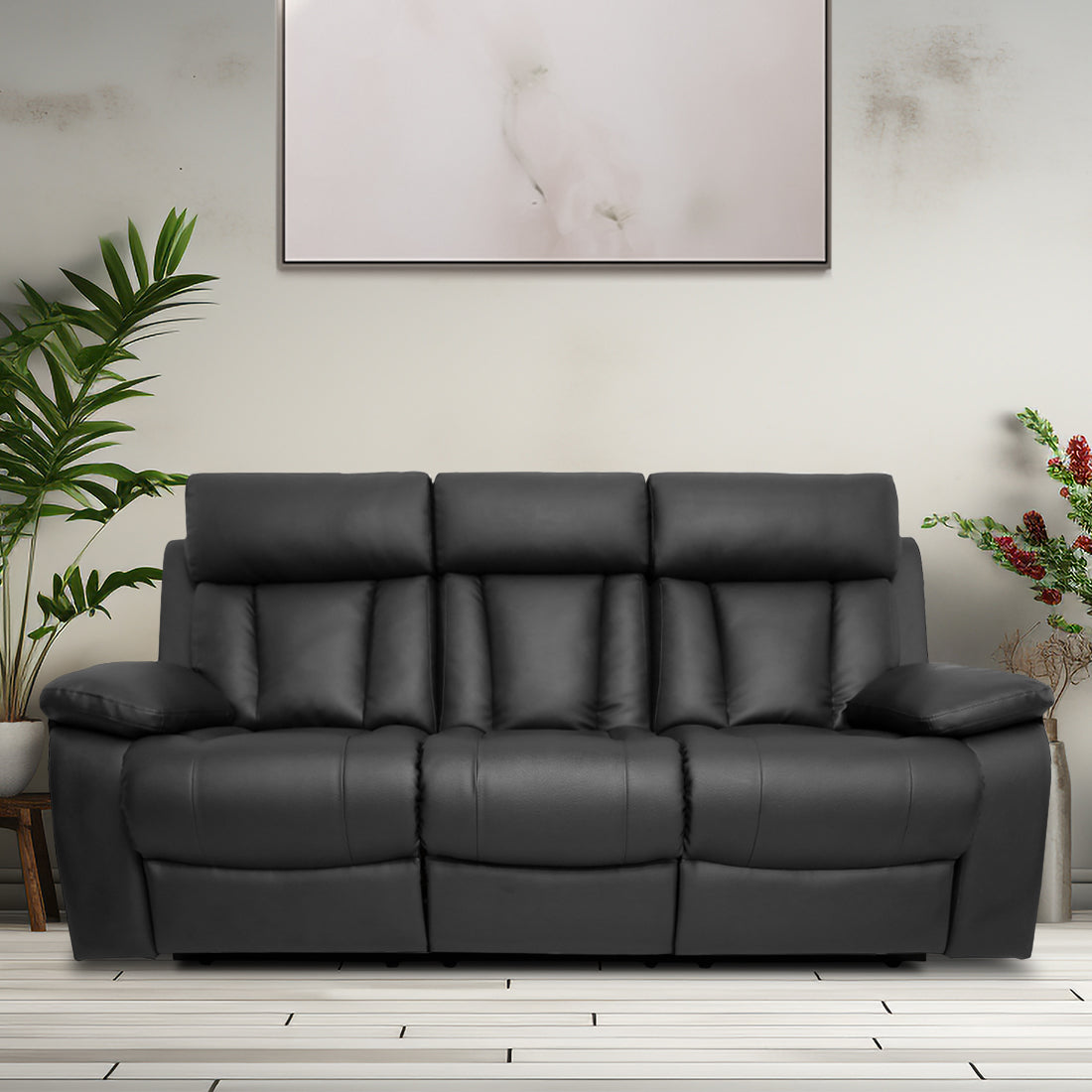 Buy Three Seater Recliner Sofa - Magna Online in India, Three Seater Recliner Sofa, 3 Seater Recliner Chair, Manual Recliner, Leatherette Recliner, Living Room Recliner