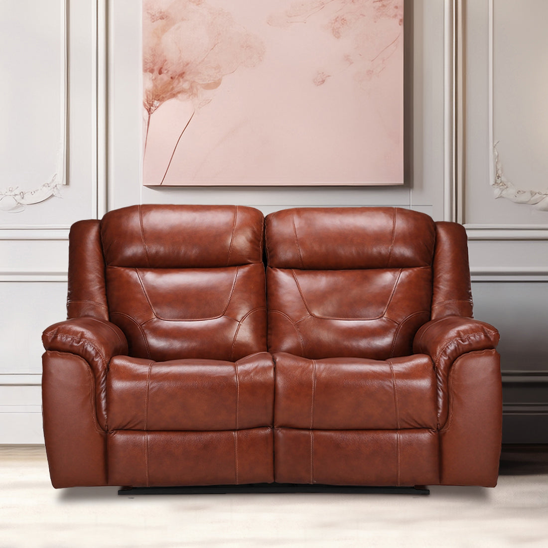 Buy Two Seater Recliner Sofa - Joy (Half Leather) Online in India, Two Seater Recliner Sofa, 2 Seater Recliner Chair, Motorized Recliner, Leather Recliner, Living Room Recliner