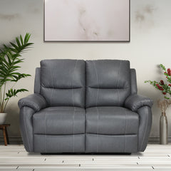 Buy Two Seater Recliner Sofa - Lite (Grey) Online in India, Two Seater Recliner Sofa, 2 Seater Recliner Chair, Manual Recliner, Leatherette Recliner, Living Room Recliner