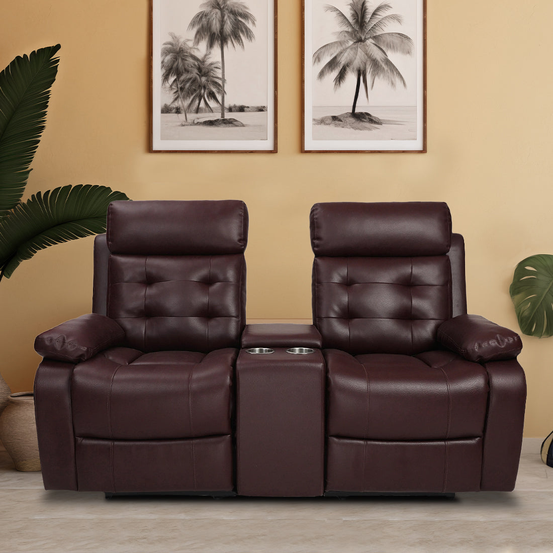 Buy Two Seater Recliner Sofa With Console - Tango Online in India, Two Seater Recliner Sofa, 2 Seater Recliner Chair, Manual Recliner, Leatherette Recliner, Living Room Recliner