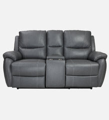 Buy Two Seater Recliner Sofa With Console - Lite (Grey) Online in India, Two Seater Recliner Sofa, 2 Seater Recliner Chair, Motorized Recliner, Leatherette Recliner, Living Room Recliner