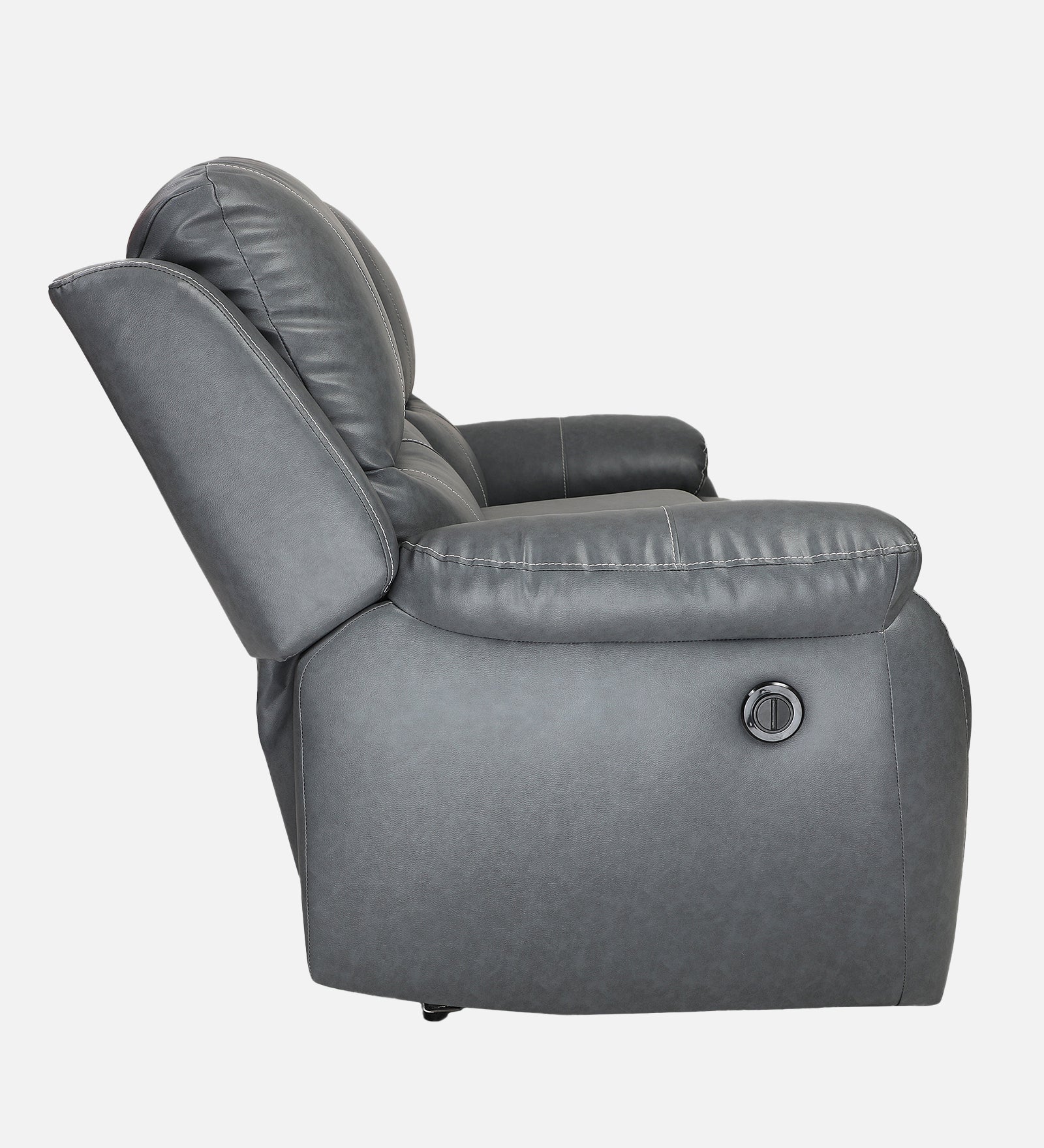 Buy Two Seater Recliner Sofa With Console - Lite (Grey) Online in India, Two Seater Recliner Sofa, 2 Seater Recliner Chair, Motorized Recliner, Leatherette Recliner, Living Room Recliner