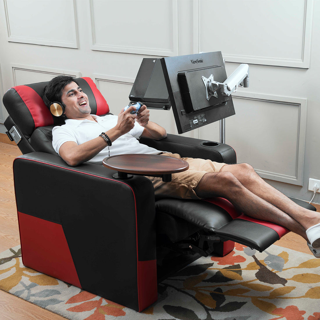 Buy Work From Home Recliner - GenX Console Online in India, Work From Home Recliner, Motorized Recliner, Leather Recliner, Living Room Recliner, Workspace Recliner, WFH Recliner, Home Office Recliner