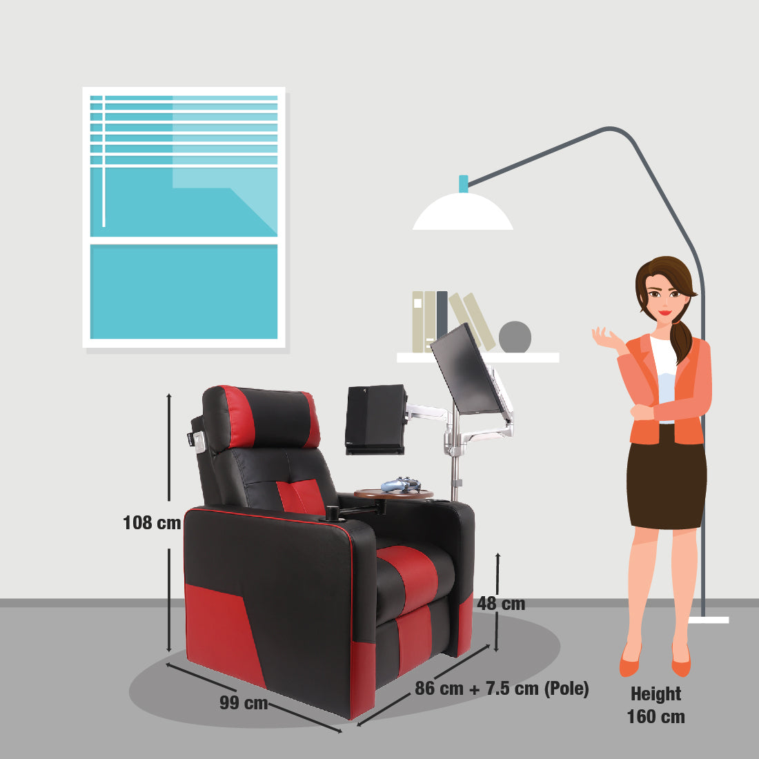 Buy Work From Home Recliner - GenX Console Online in India, Work From Home Recliner, Motorized Recliner, Leather Recliner, Living Room Recliner, Workspace Recliner, WFH Recliner, Home Office Recliner