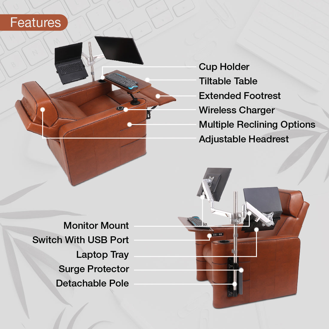 Buy Work From Home Recliner - Zuum Executive Online in India, Work From Home Recliner, Motorized Recliner, Leather Recliner, Living Room Recliner, Workspace Recliner, WFH Recliner, Home Office Recliner